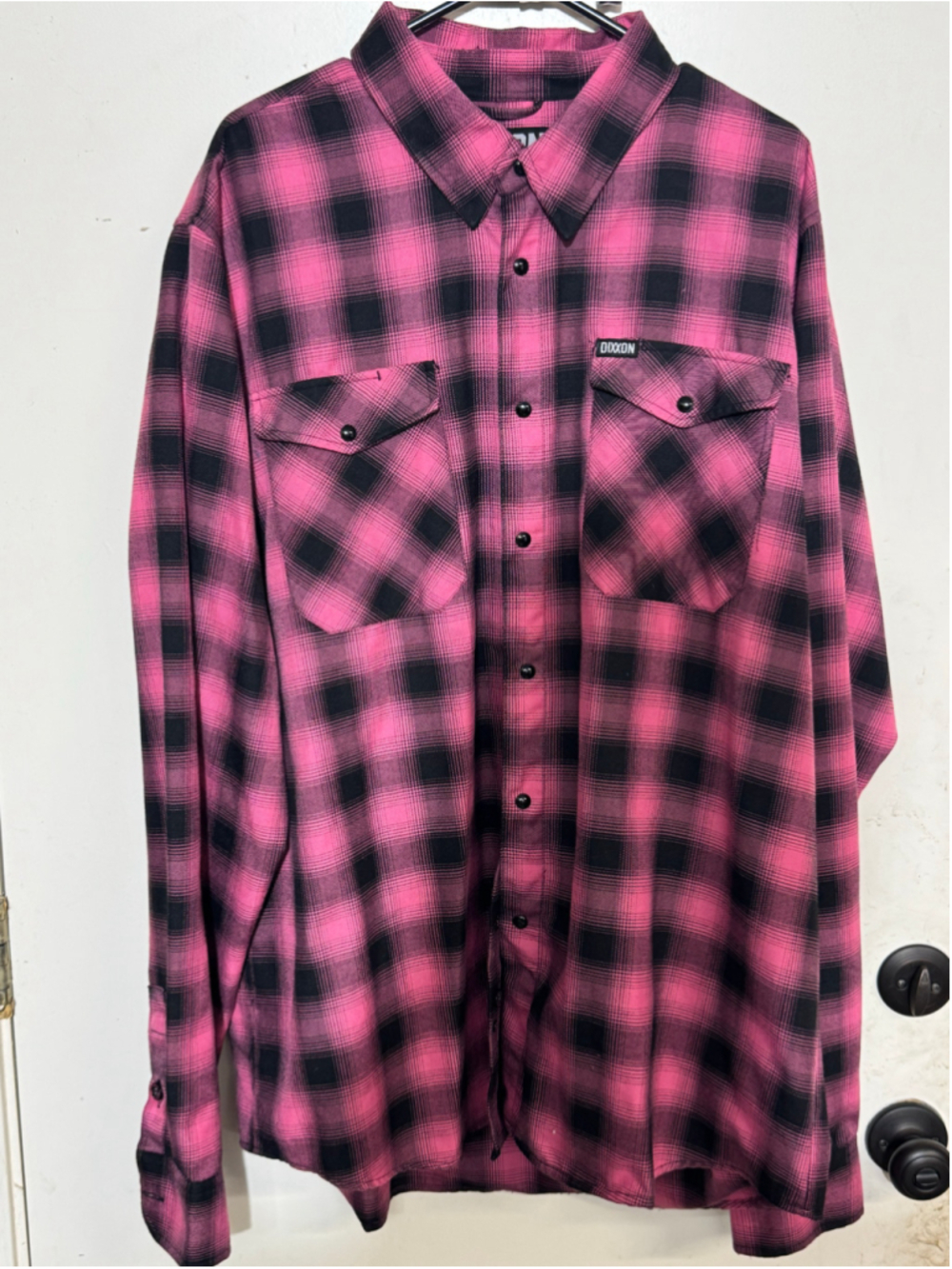 Survivor - Men's Dixxon Flannel Shirt 2XLT Pink Black Plaid Button Down